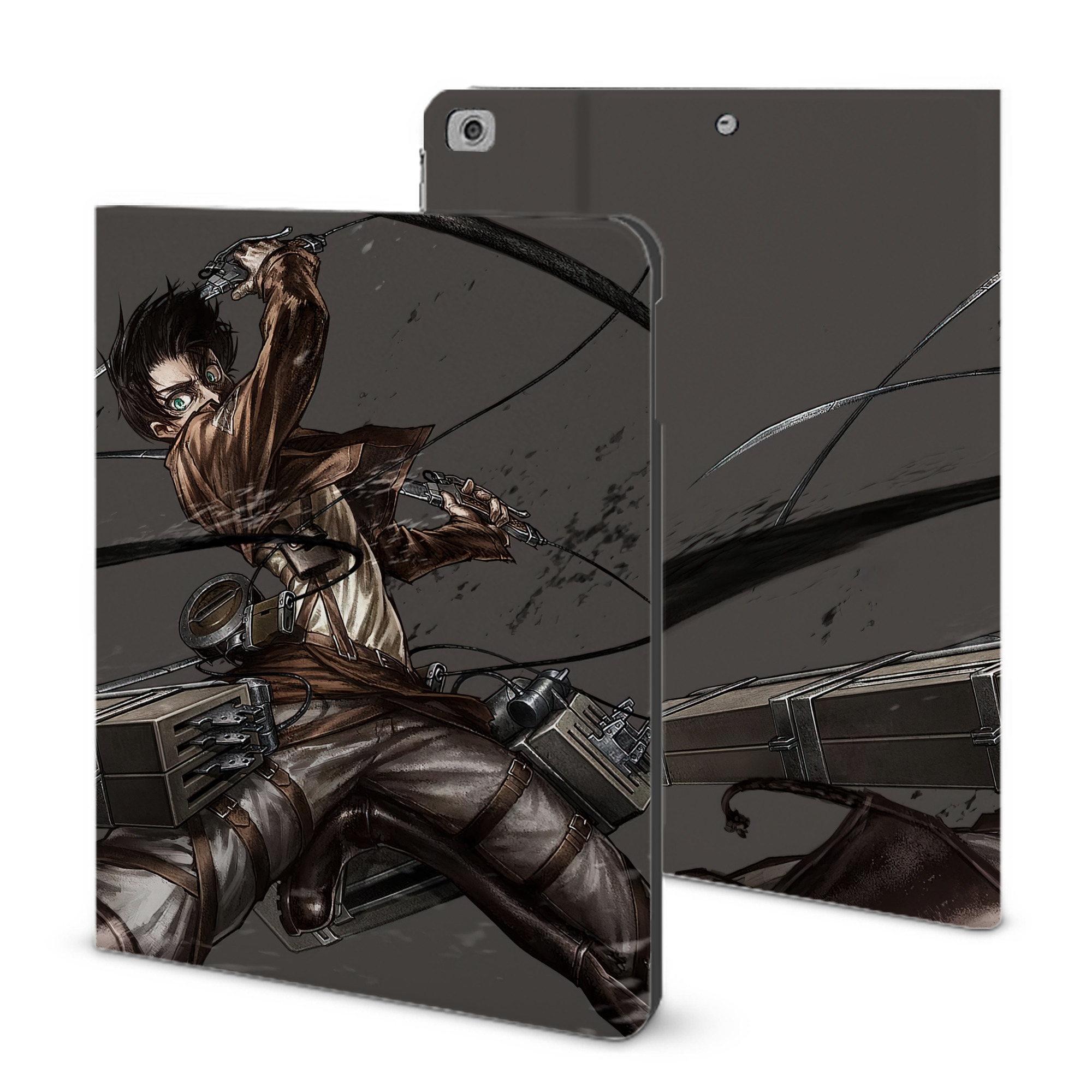 （画像用） 進撃の巨人 Attack on Titan IPad ケース ブック型 PUレザー TPU 耐衝撃 軽量 薄型 ペン収納なし 全面保護 IPad 各モデル対応
